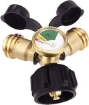 Propane Tank Gauge - 2 Way Propane Tank Splitter Adapter