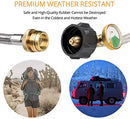 GASLAND 6FT Propane Hose with Gauge, 1lb to 20lb Propane Adapter with Stainless Braided Hose to QCC1/Type1 Tank, Compatible with Camping Stove, Gas Grill and More 1lb Portable Appliance, CSA Certified
