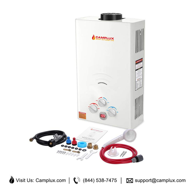 Camplux Portable Propane Water Heater - 10L 2.64 GPM
