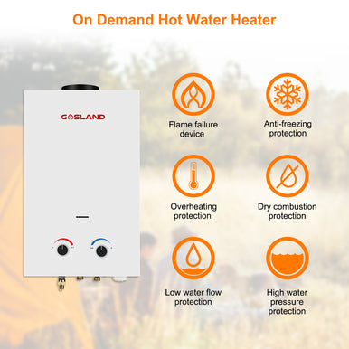 Outdoor Portable Tankless Water Heater- 2.11 GPM 8L-White