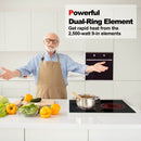 Electric Cooktop, thermomate 21 Inch Built-in Radiant Electric Stove Top, 240V Electric Ceramic Stove with 2 Burners, UL Certified