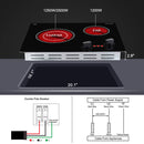 Electric Cooktop, thermomate 21 Inch Built-in Radiant Electric Stove Top, 240V Electric Ceramic Stove with 2 Burners, UL Certified