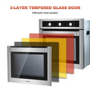 Single Wall Oven, thermomate 24" Built-in Electric Oven with 5 Cooking Functions, 2.3 Cu.ft. Electric Wall Ovens with Stainless Steel Finish, Mechanical Knobs Control, ETL Certified