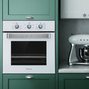 24" Single Wall Oven, thermomate 2.3 Cu.ft. Electric Wall Oven with 5 Cooking Functions, 2000W White Built-in Ovens with Mechanical Knobs Control, ETL Certified