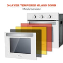 24" Single Wall Oven, thermomate 2.3 Cu.ft. Electric Wall Oven with 5 Cooking Functions, 2000W White Built-in Ovens with Mechanical Knobs Control, ETL Certified