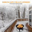 Camplux 19" Outdoor Portable Propane Gas Fire Pit - 58,000 BTU