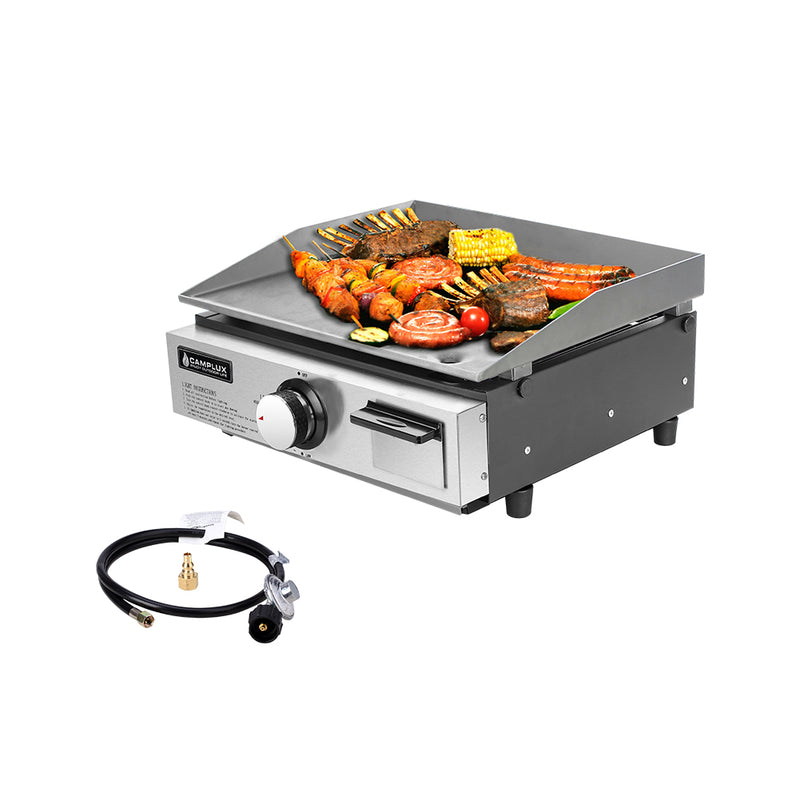 Portable Outdoor Propane Gas Griddle Grill - 15,000 BTU