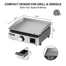 Camplux Portable Outdoor Propane Gas Griddle Grill - 15,000 BTU