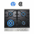 24 In. Convertible Gas Cooktops -Black Tempered Glass