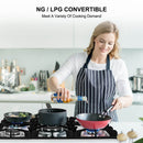 thermomate Gas Cooktop, 30 Inch Built In Gas Rangetop with 5 High Efficiency Burners, NG/LPG Convertible Stainless Steel Gas Stove Top with Thermocouple Protection, 120V AC