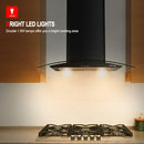 36''Wall Mount Vent Hood with Tempered Glass -Push Button Control-Black