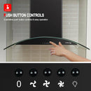 36''Wall Mount Vent Hood with Tempered Glass -Push Button Control-Black