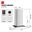 36''Wall Mount Vent Hood with Tempered Glass -Push Button Control-Stainless Steel