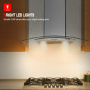 36''Wall Mount Vent Hood with Tempered Glass -Push Button Control-Stainless Steel