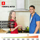 36''Wall Mount Vent Hood with Tempered Glass -Push Button Control-Stainless Steel