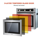 24'' Single Wall Oven, thermomate Natural Gas Wall Oven with 5 Cooking Functions and Rotisserie, 13600 BTU Built-in Stainless Steel Oven with Mechanical Knobs Control, CSA Certified