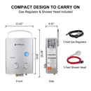 Camplux 1.32 GPM Outdoor Tankless Gas Water Heaters - 5L, Gray - Include