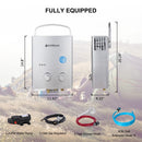Camplux Gray 1.32 GPM Outdoor Tankless Gas Water Heaters w/ 1.2 GPM Water Pump - Equipped