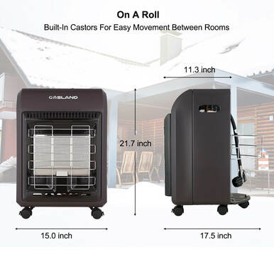 Portable Cabinet Heater -18,000 BTU Warm Area up to 450 sq. ft- Brown