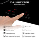 Induction Cooktop, thermomate Built-in Electric Stove Top, 240V Electric Smoothtop with 4 Boost Burner, 9 Heating Level, Timer, Kid Safety Lock, Keep Warm Function, ETL & FCC Certified