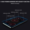 36 Inch Induction Cooktop, thermomate Built-in Electric Stove Top, 240V Electric Smoothtop with 5 Boost Burner, 9 Heating Level, Timer, Kid Safety Lock, Keep Warm Function, ETL & FCC Certified