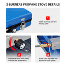 Camplux Propane Camping Stove w/ 1 Grill & 2 Burners - 20,400 BTU
