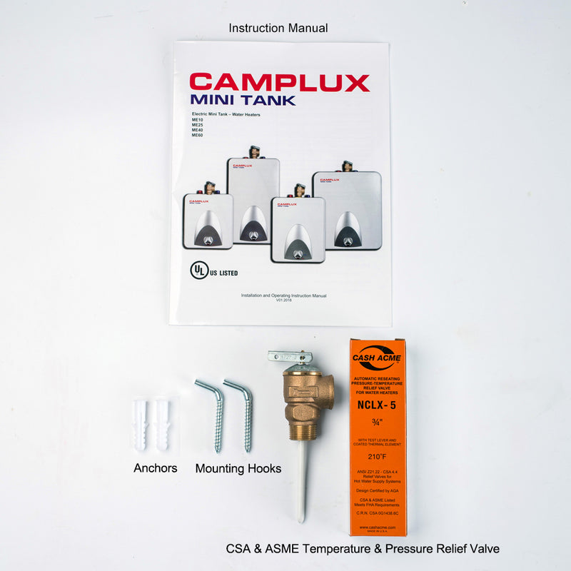 Camplux Electric Mini Tank Water Heater - 1.3 Gallon
