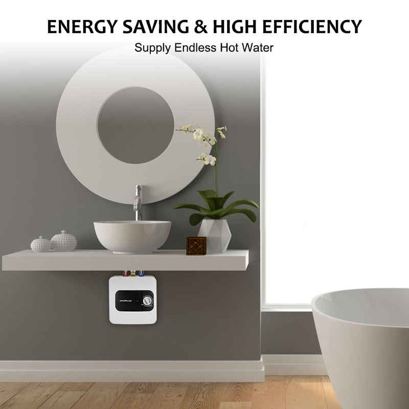 Camplux 6 Gallon Electric Water Heater - 120V Under Sink Mini Tank For Bathroom, RV, Office
