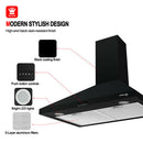 30'' Wall Mount Range Hood-Push Button Control-Black