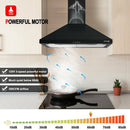 30'' Wall Mount Range Hood-Push Button Control-Black
