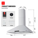 Gasland Chef 30'' Wall Mount Kitchen Hood - Ducted/Ductless - Size