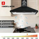 36" Wall Mount Range Hood  -Push Button Control-Black