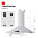 Gasland Chef 36'' Wall Mount Kitchen Hood - Ducted/Ductless - Size