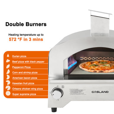 Outdoor Pizza Oven-Maximum Temperature 872°F-Stainless Steel