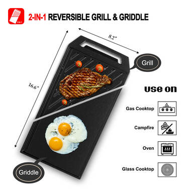 30 In. Pro-Style Gas Cooktops w/ Reversible Cast Iron Grill/Griddle
