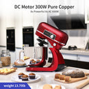 Tecnolove 6-Quart 12-Speed Stand Mixer - All Metal with Mixing Bowl - Red