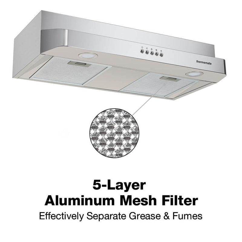 Thermomate 30'' Under Cabinet Range Hood - Silvery