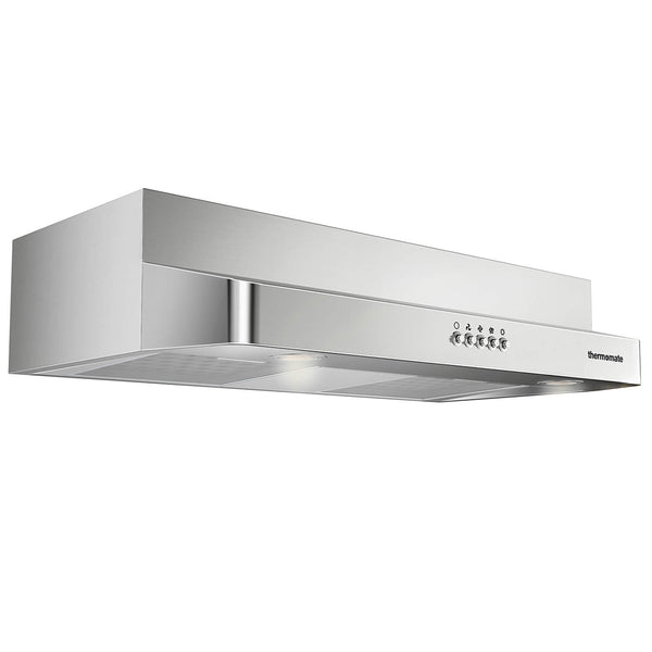 30 Inch Under Cabinet Range Hood, thermomate 230CFM Slim Vent Hood with 3 Speed Exhaust Fan, Insert Ducted Range Hood with 2 LED Lights, Stainless Steel