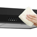 30'' Ducted Vent Hood-Push Button Control-Black