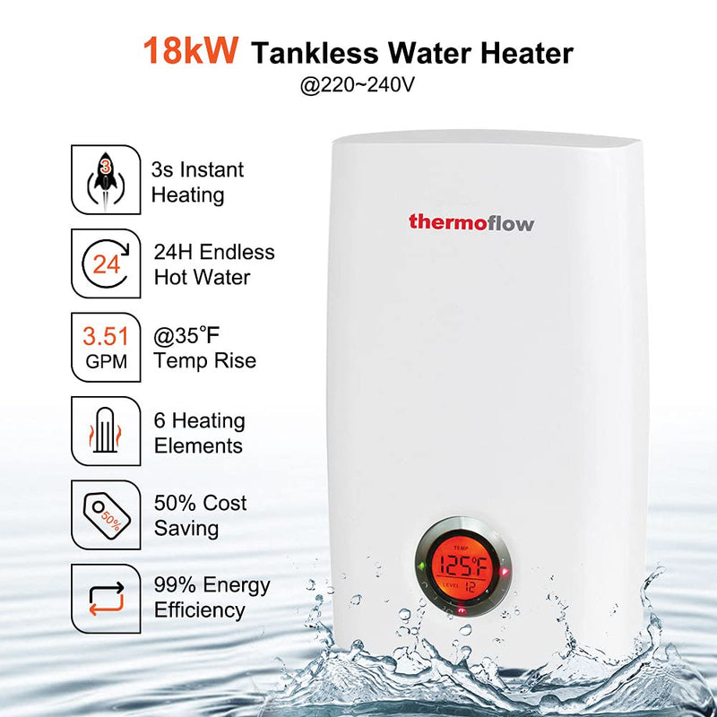 Calentador de agua eléctrico sin tanque Thermoflow - 18kW