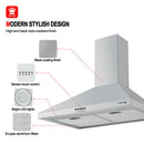 30" Wall Mount Range Hood  -Push Button Control-White