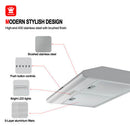 30'' Slim Ducted Kitchen Vent Hood with LED Ligh-Button Control-Stainless Steel
