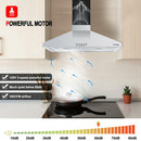 30" Wall Mount Range Hood  -Push Button Control-White