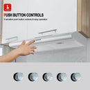 30'' Slim Ducted Kitchen Vent Hood with LED Ligh-Button Control-Stainless Steel